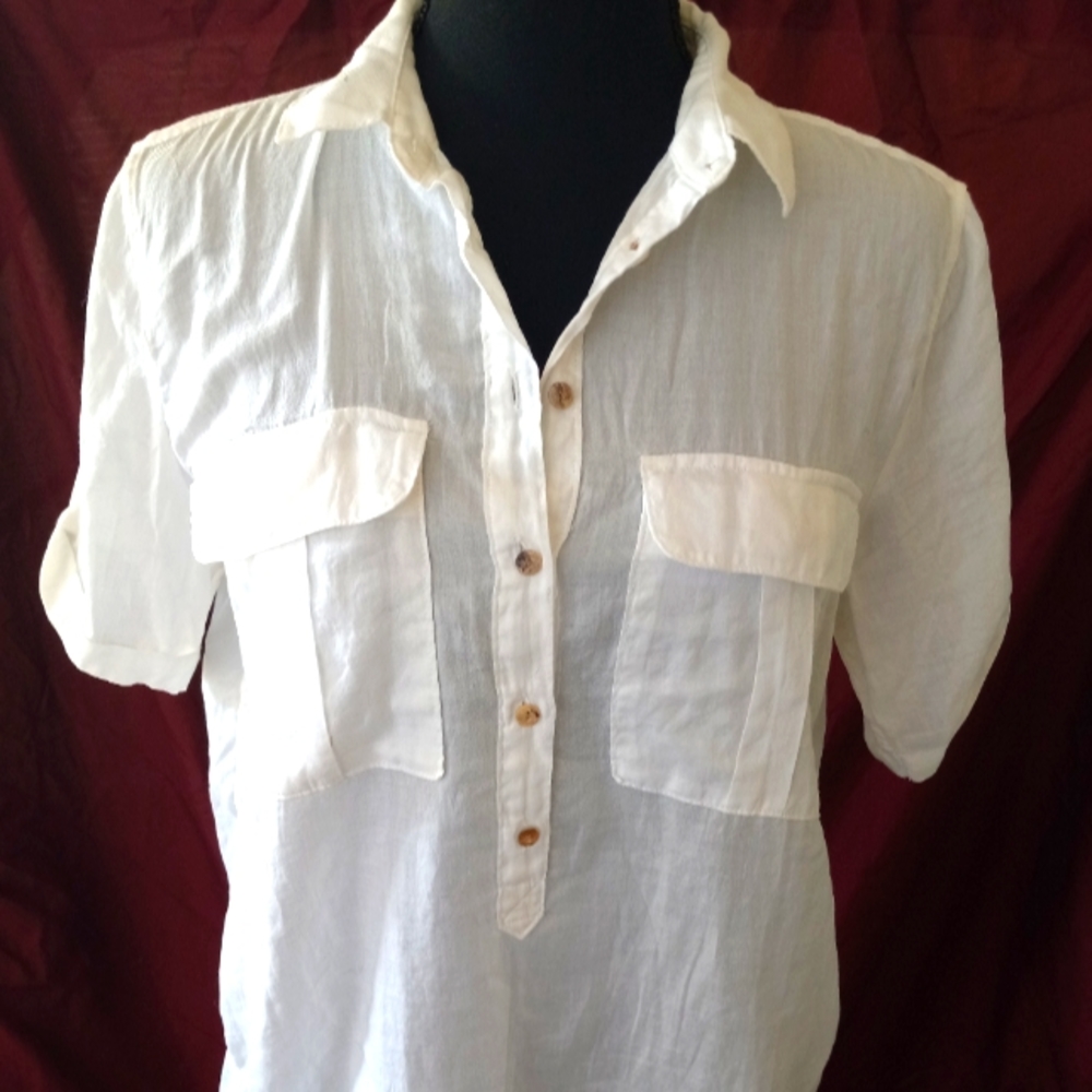 H&M L.O.G.G half sleeve half button up 100% Cotton 9